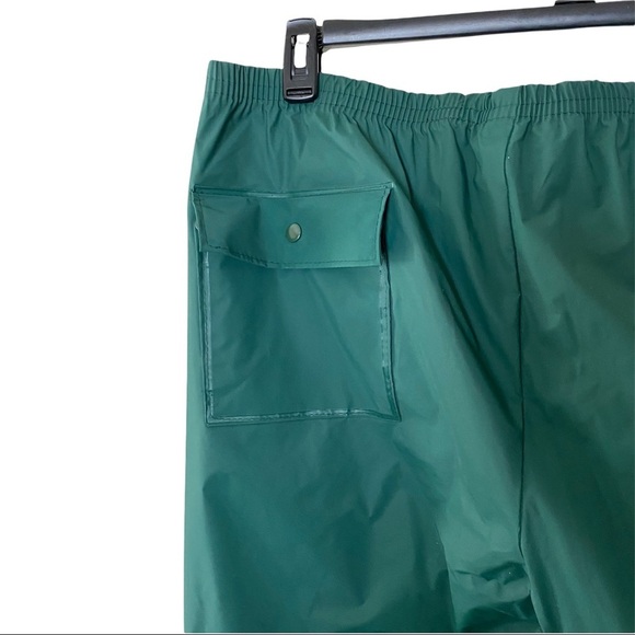 L.L. Bean Green 100% PVC Outer Nylon Inner Rain Snow Pants Men’s Size XXL - Picture 3 of 9